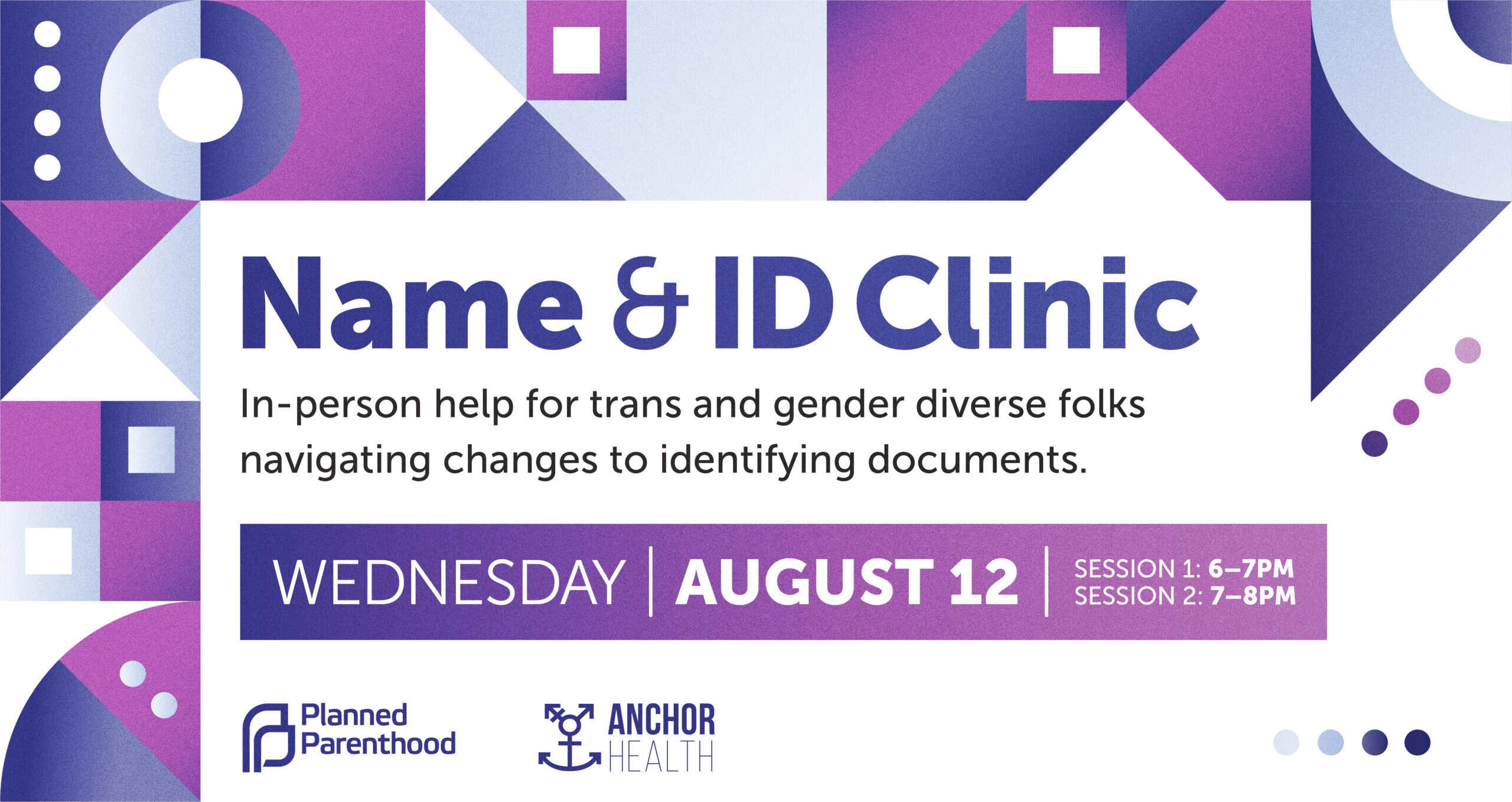 Name & ID Clinic banner - August 2026
