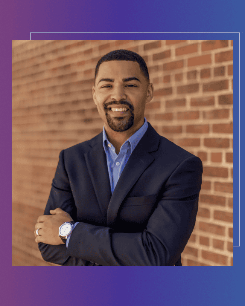 A photo of Erick Russell against a gradient background.