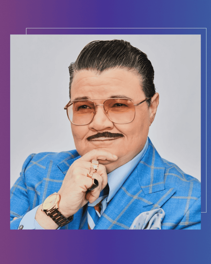 A photo of Murray Hill against a gradient background.